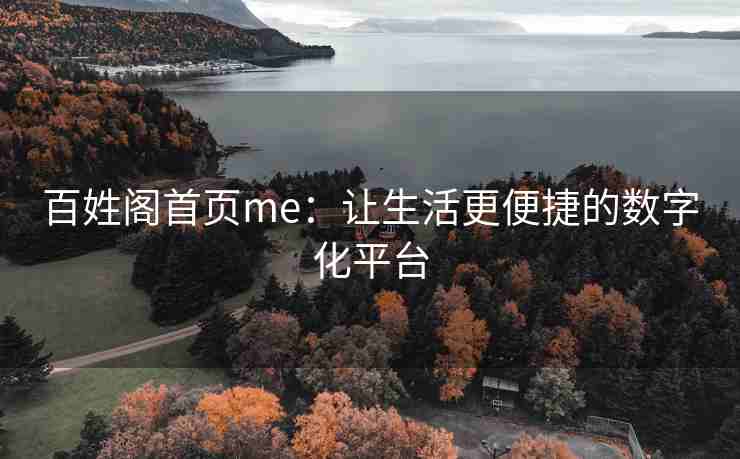 百姓阁首页me：让生活更便捷的数字化平台